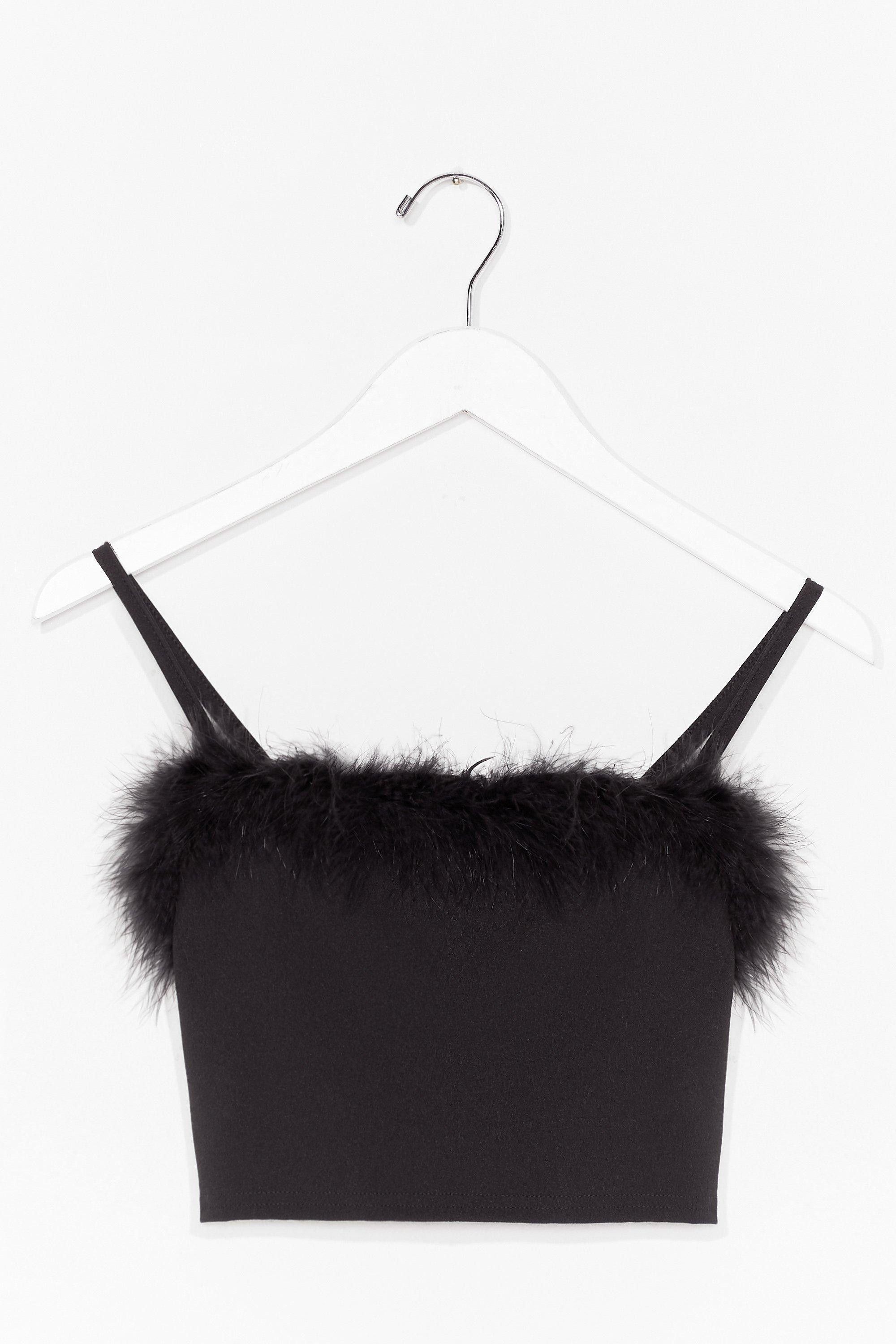 Womens Feather Change Square Neck Crop Top - Black | NastyGal (US & CA)
