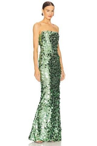 Farah Strapless Gown in Green & Multi | Revolve Clothing (Global)