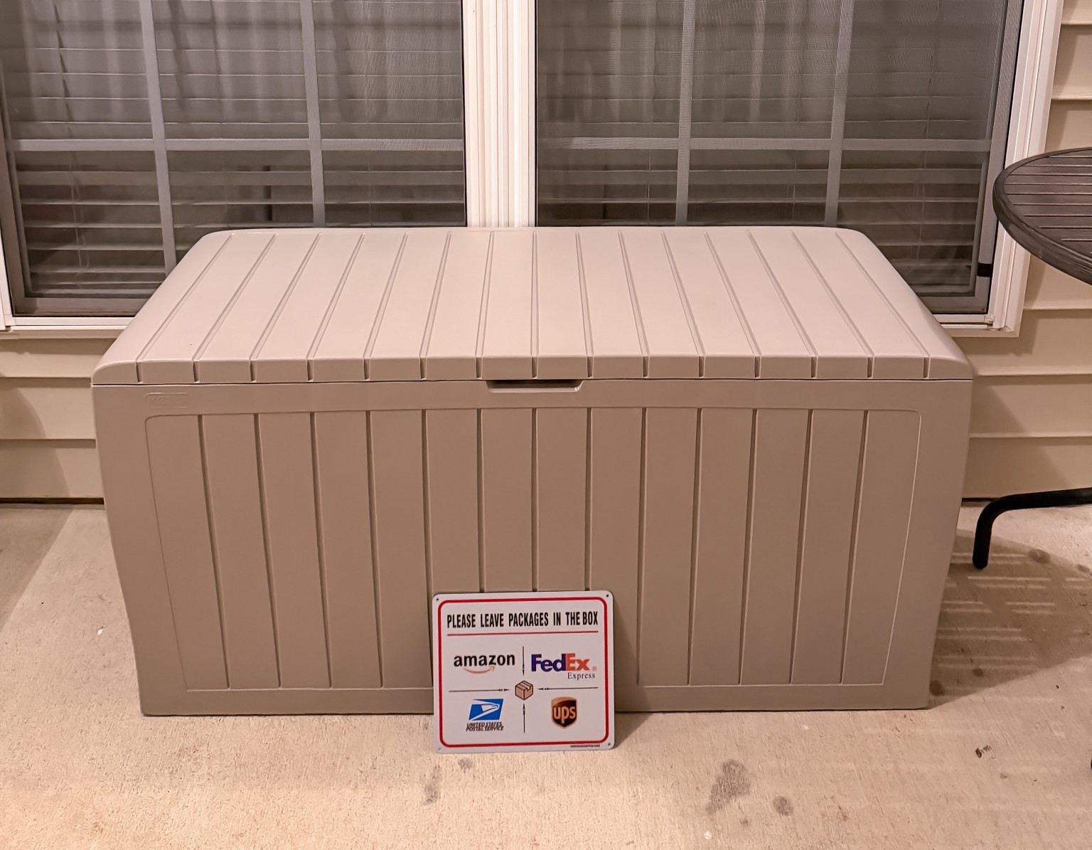 Package storage. Resin storage for outdoors. Comes in multiple colors. Great storage for toys, outdoor games, packages, etc.

#LTKFindsUnder100 #LTKHome #LTKKids