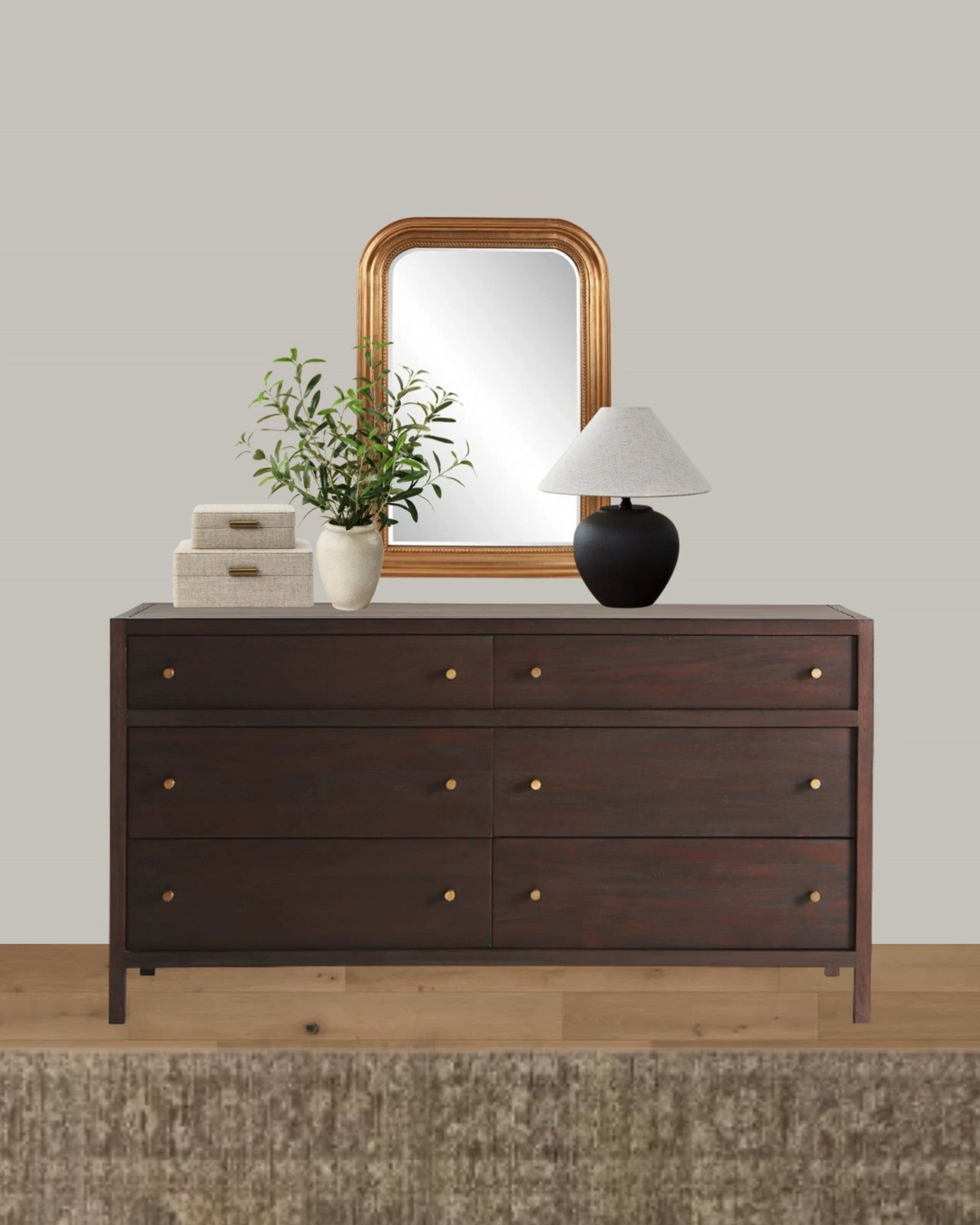 This dresser edit leans into heritage cottage traditional design with a dark wood dresser, classic brass hardware, and restrained styling that feels timeless rather than trendy. Ideal for a primary bedroom or traditional cottage home, this setup balances practical storage with elegant furniture proportions and a collected, lived-in feel. 

 #LTKHome