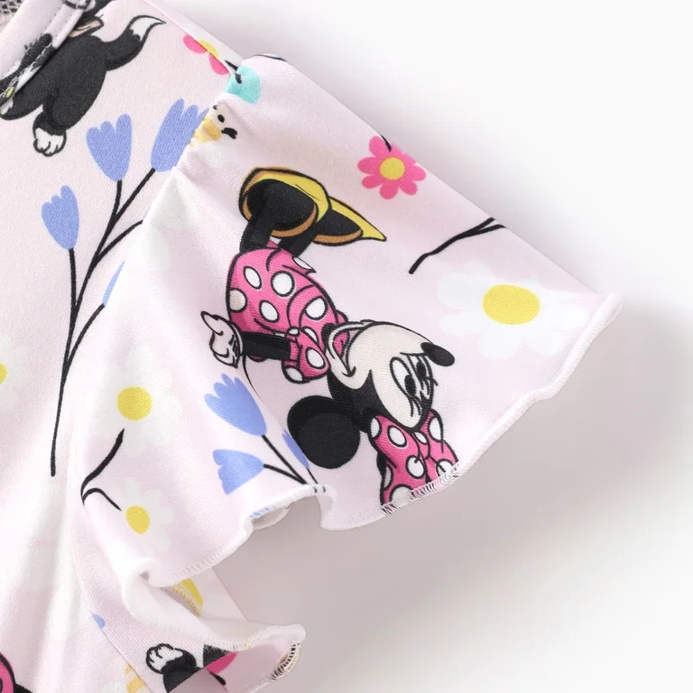 Disney Girls Dresses Minnie Mouse Graphic Pink Floral Flower Flowy Summer Spring Break Sundresses... | Walmart (US)