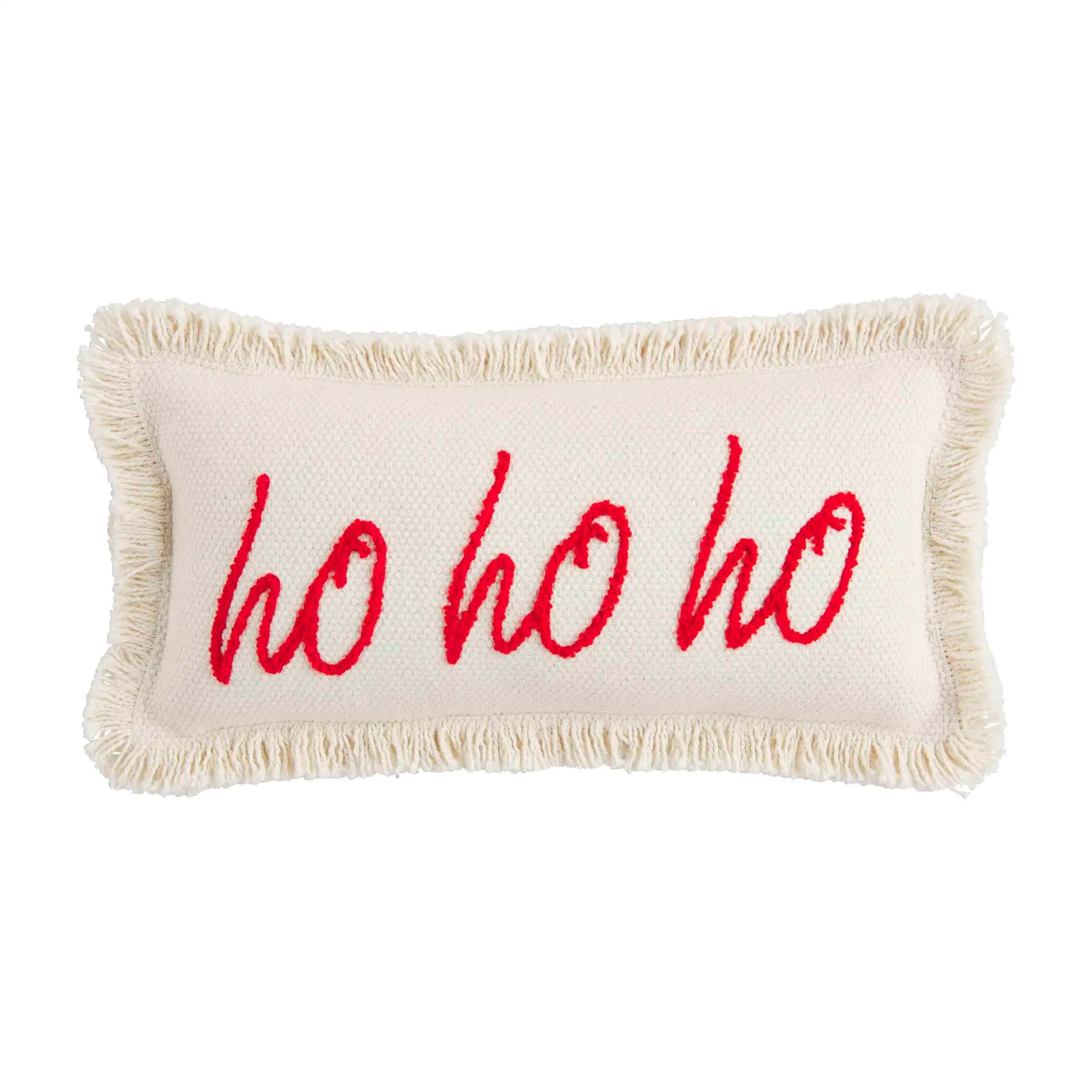 Ho ho ho mini boucle pillow | Mud Pie (US)