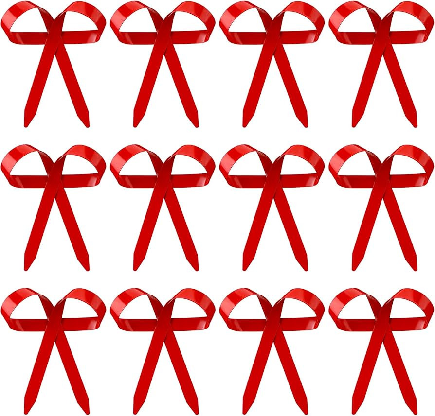 12 Pcs Christmas Metal Bow Christmas Tree Ornaments with Clip Bow Decoration for Christmas Tree G... | Amazon (US)