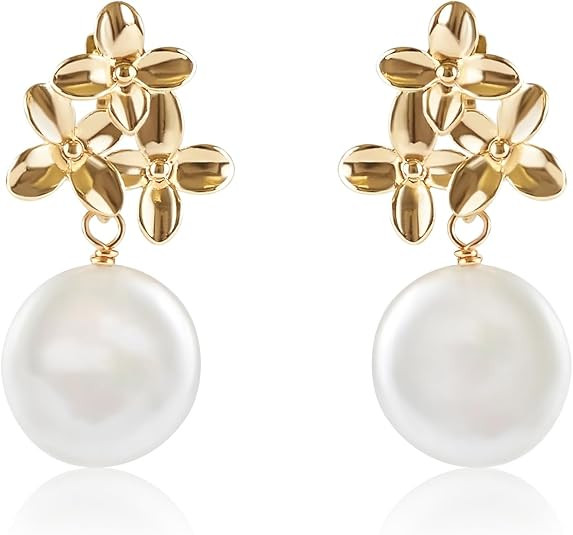LILY LUSTRE 14k Gold Plated 925 Sterling Silver Handpicked AAAA Quality Natural White Freshwater ... | Amazon (US)