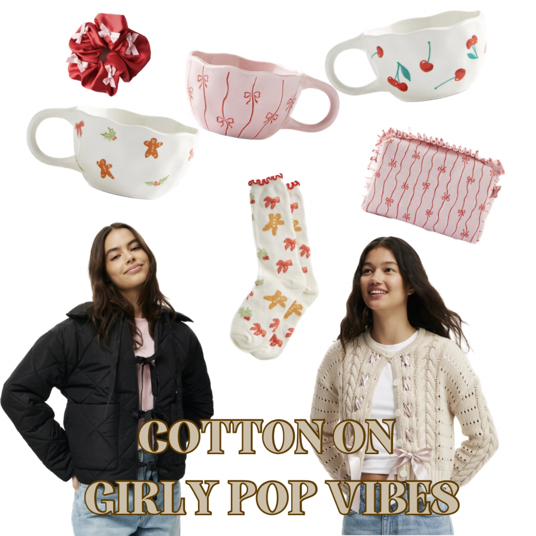 Cotton On has some of the cutest girly items right now!! 10/10!! // bows girly girls women’s cardigan home mugs Christmas cherries 

#LTKFindsUnder100 #LTKHome