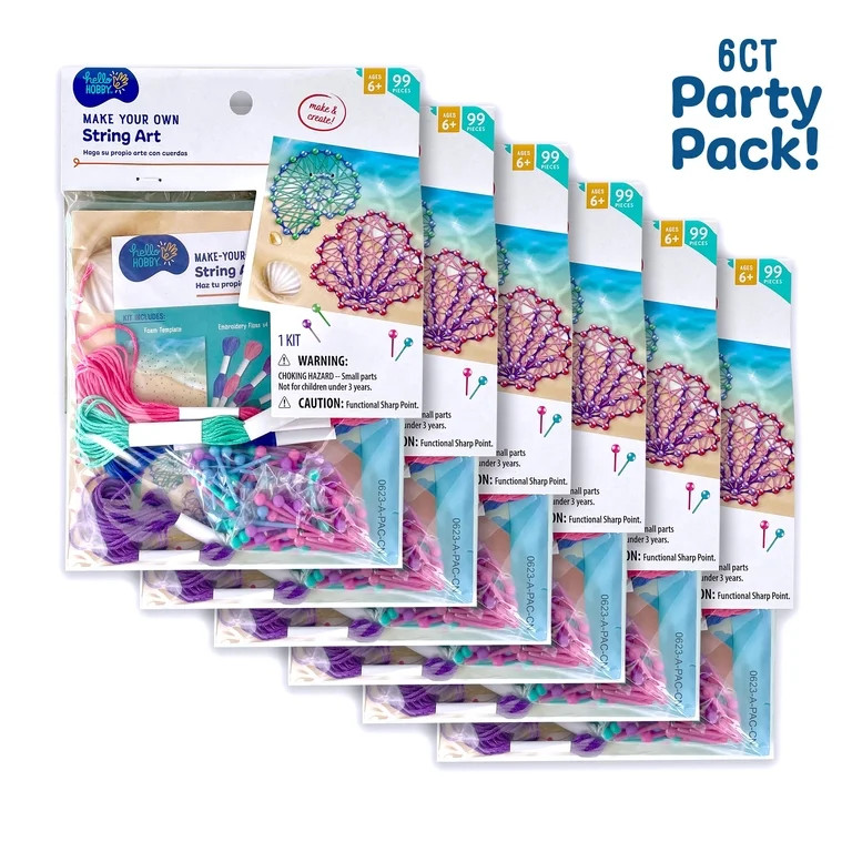 Hello Hobby Make Your Own String Art, Child Craft Kit, 6 Kits | Walmart (US)