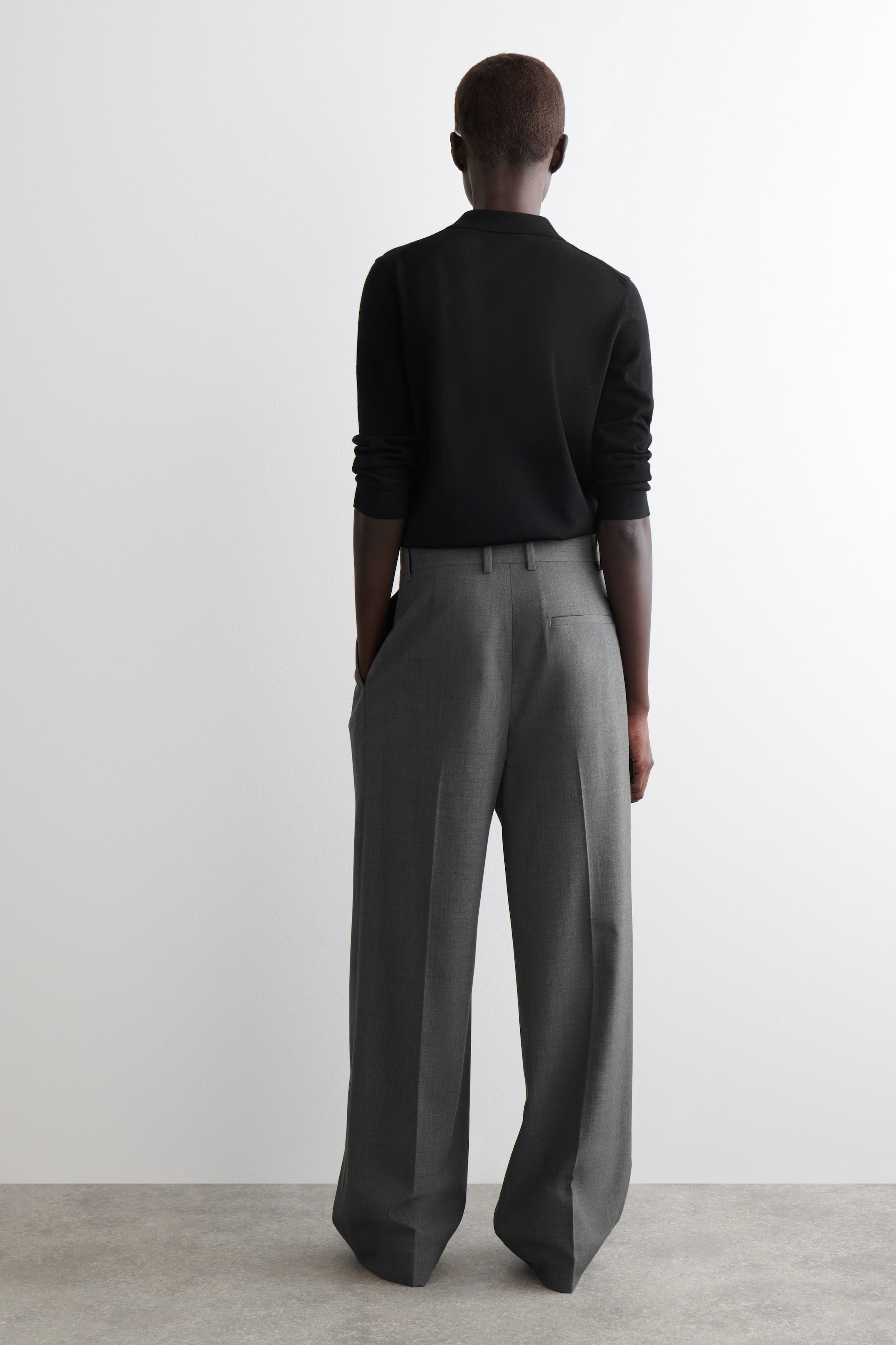 RELAXED TWILL WIDE-LEG PANTS - GRAY | COS US | COS (US)