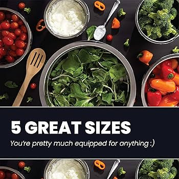 WHYSKO Meal Prep Stainless Steel Mixing Bowls Set, Home, Refrigerator, and Kitchen Food Storage O... | Amazon (US)
