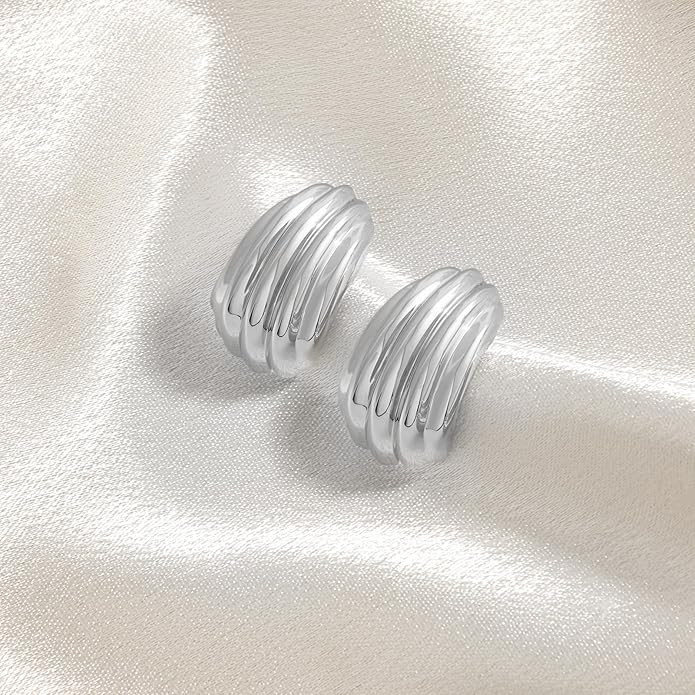 Large Statement Chunky Stud Earrings for Women Trendy Vintage Large Geometric Earrings Jewelry | Amazon (US)