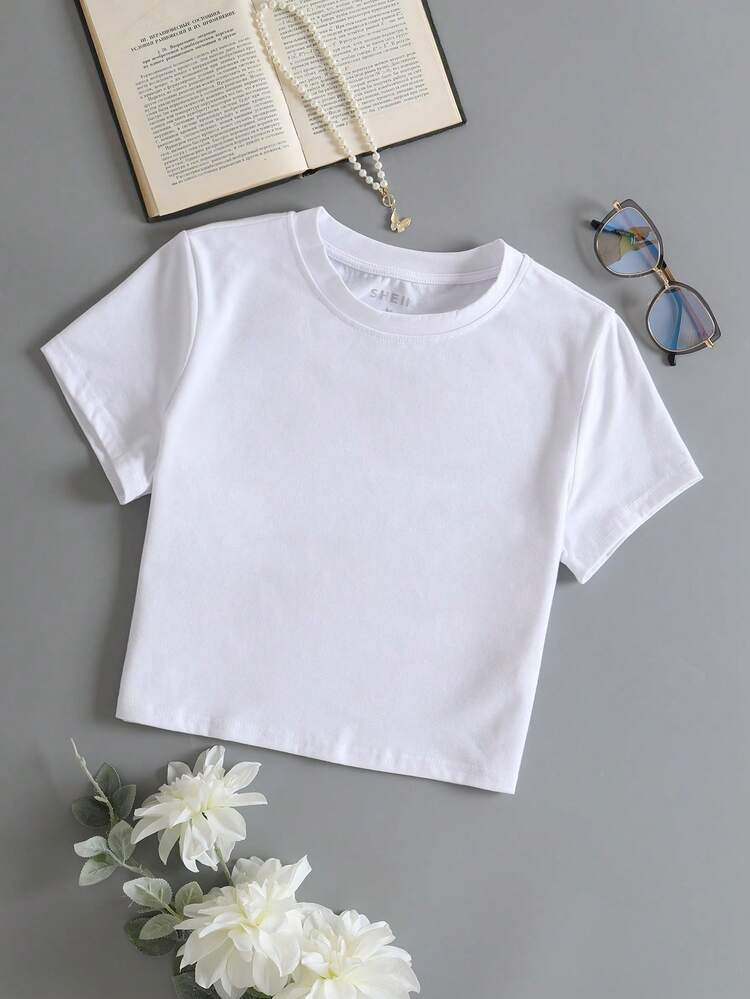 SHEIN EZwear Solid Round Neck Tee
       
              
              CA$6.99        
    (1000+... | SHEIN