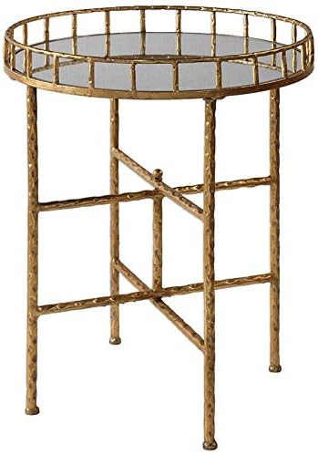 Tilly 19 1/2" Wide Mirrored Bright Gold Leaf Accent Table | Amazon (US)