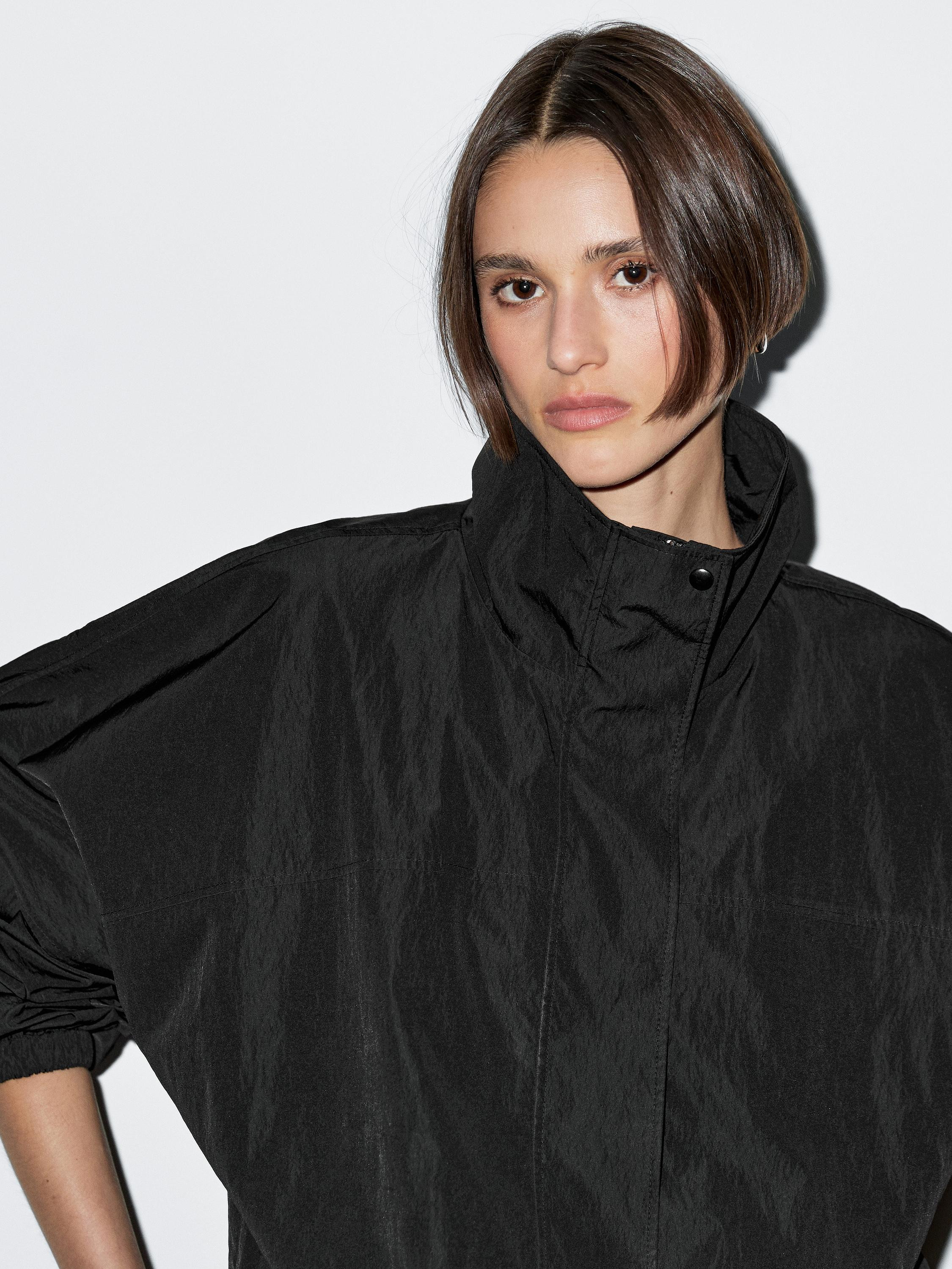 High neck technical puffer jacket | Massimo Dutti UK