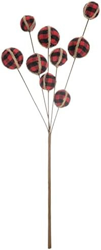 Hobby Lobby Christmas Red & Black Buffalo Check Round Ball Accent Pick for Holiday Trees | Amazon (US)