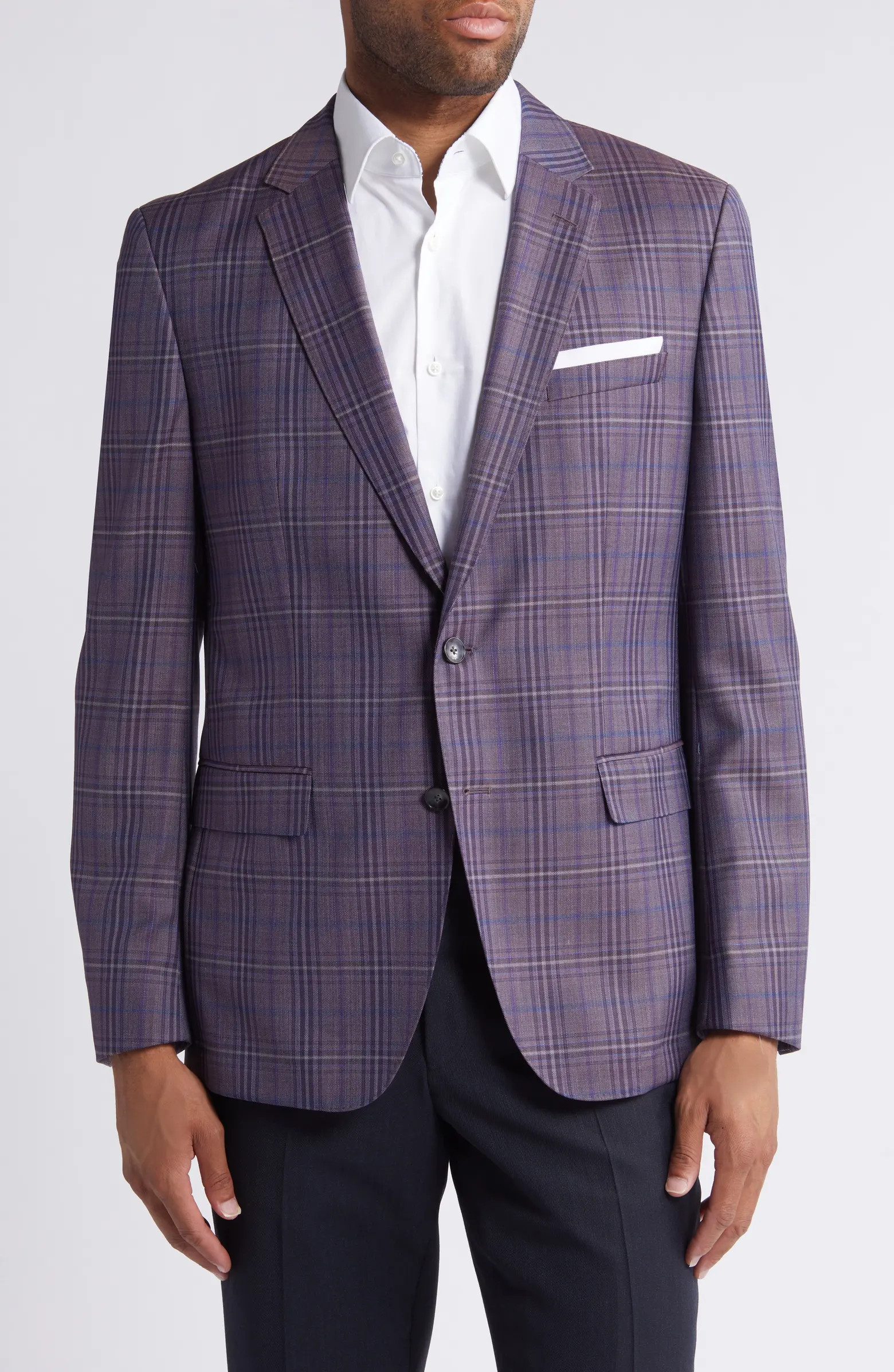 BOSS Hutson Plaid Virgin Wool Sport Coat | Nordstrom | Nordstrom