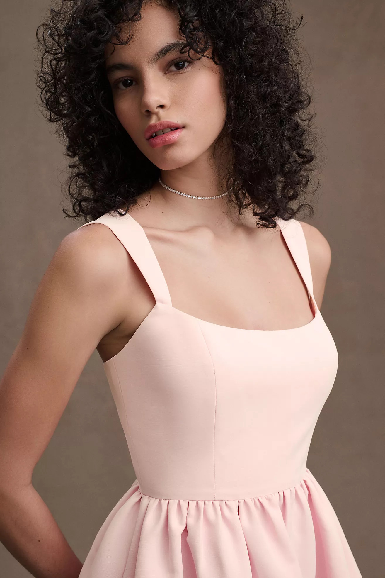 BHLDN Blaine Square-Neck Taffeta A-Line Midi Dress | Anthropologie (US)