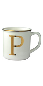 Miicol Gold Initials 16 oz Large Monogram Ceramic Coffee Mug Tea Cup for Office and Home Use, Cut... | Amazon (US)