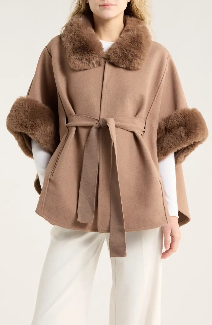 BCBG Faux Fur Belted Topper | Nordstromrack | Nordstrom Rack