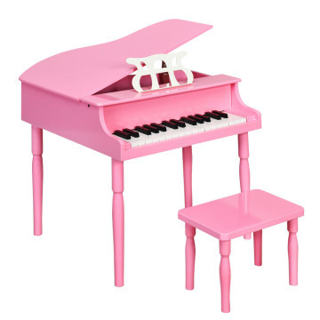 30-Key Wood Toy Kids Grand Piano with Bench and Music Rack | Costway US Affiliate