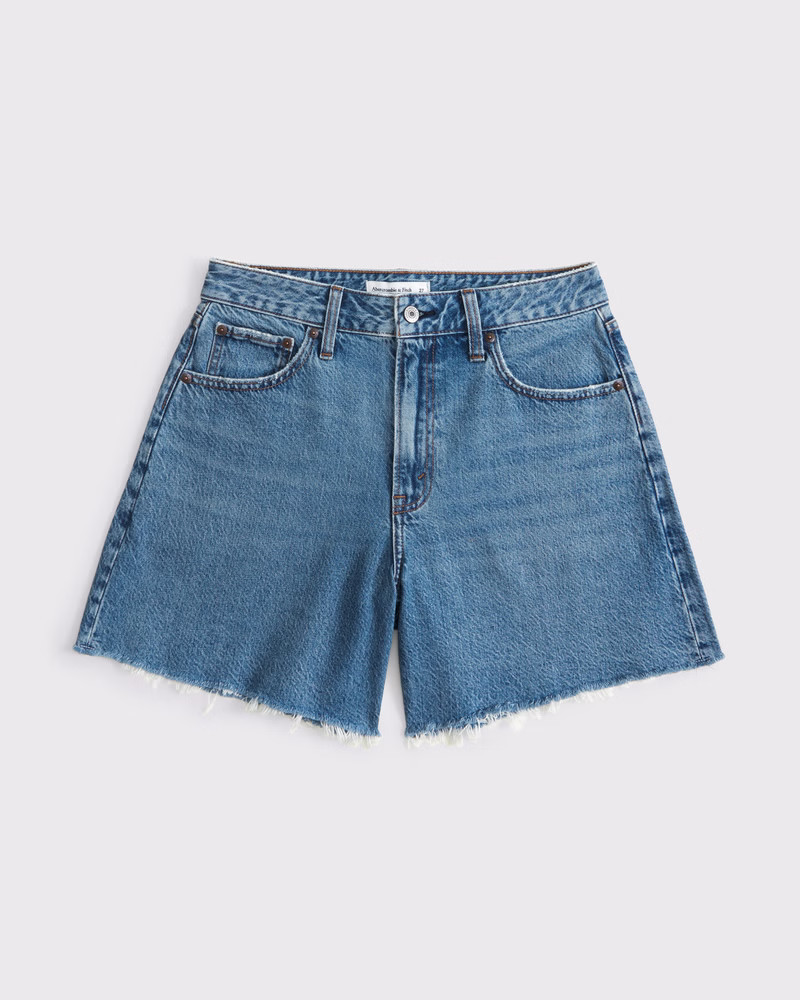 Abercrombie & Fitch Women's Curve Love High Rise Loose Short in Medium - Size 31 | Abercrombie & Fitch (US)