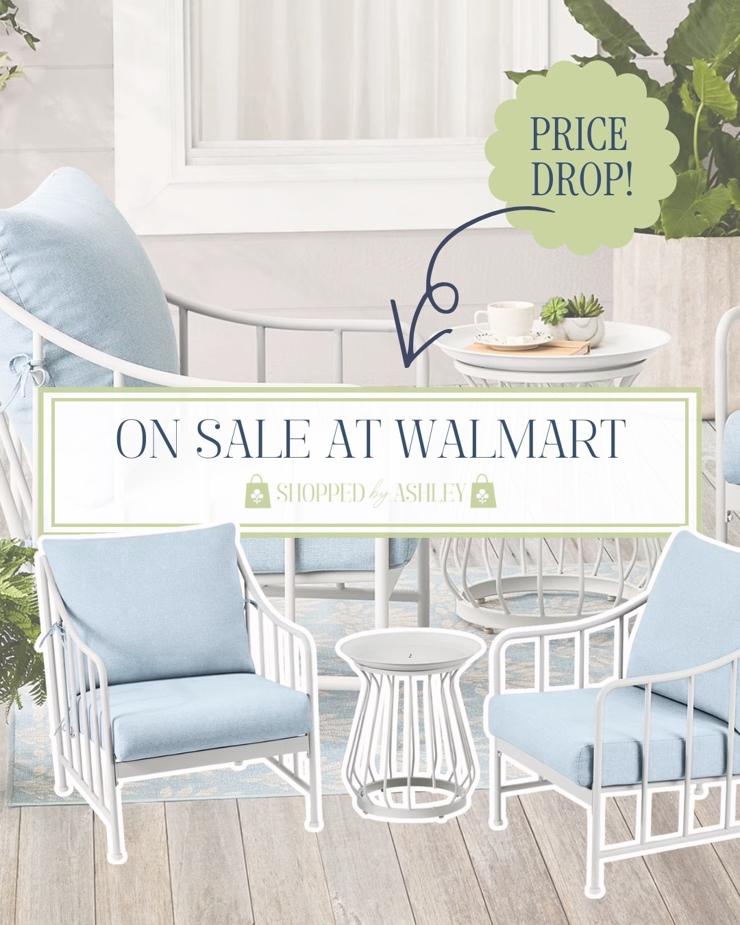 S&L vibes for less with this patio furniture from Walmart! 

Walmart home, Walmart sale, blue patio furniture, coastal patio furniture, patio set, Grandmillennial decor, Grandmillennial home

#LTKHome #LTKSeasonal #LTKSaleAlert