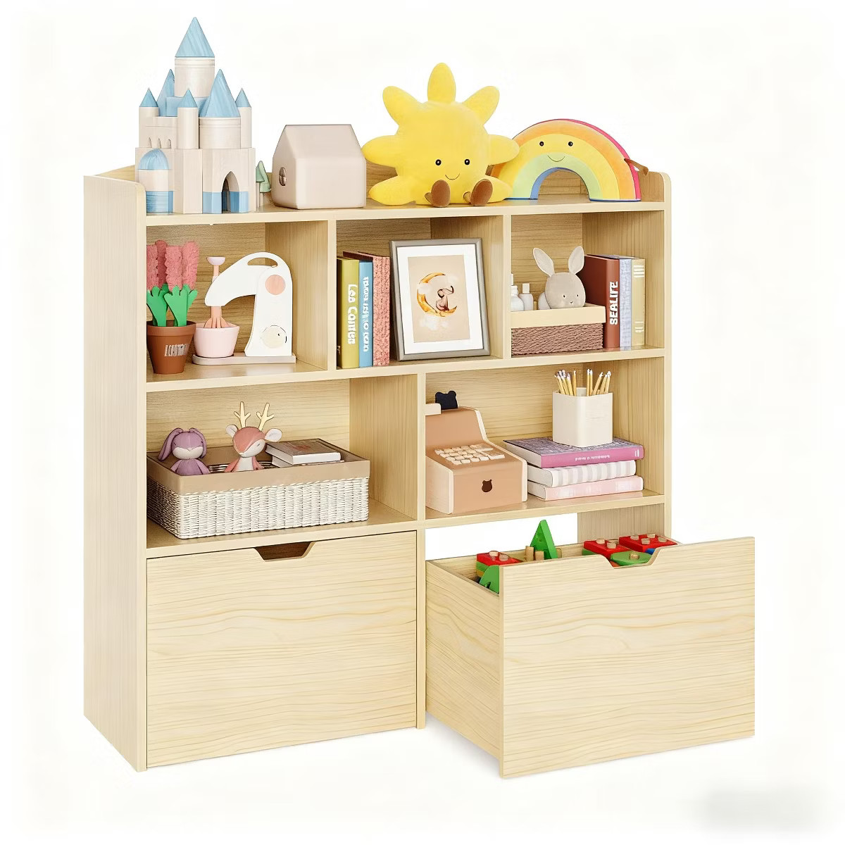 Versatile Kids Toy Storage Organizer w/ Movable Drawers - Playroom, Nursery & Kindergarten Bookca... | Target