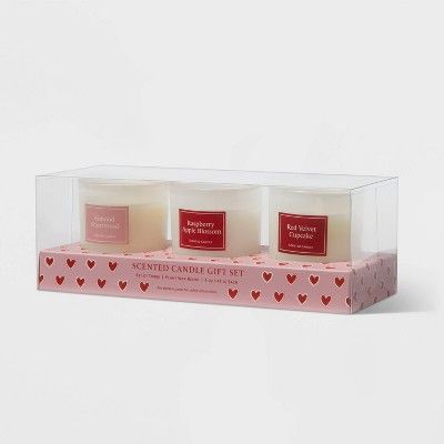 3pk Glass Candle Gift Set Pink - Threshold™ | Target