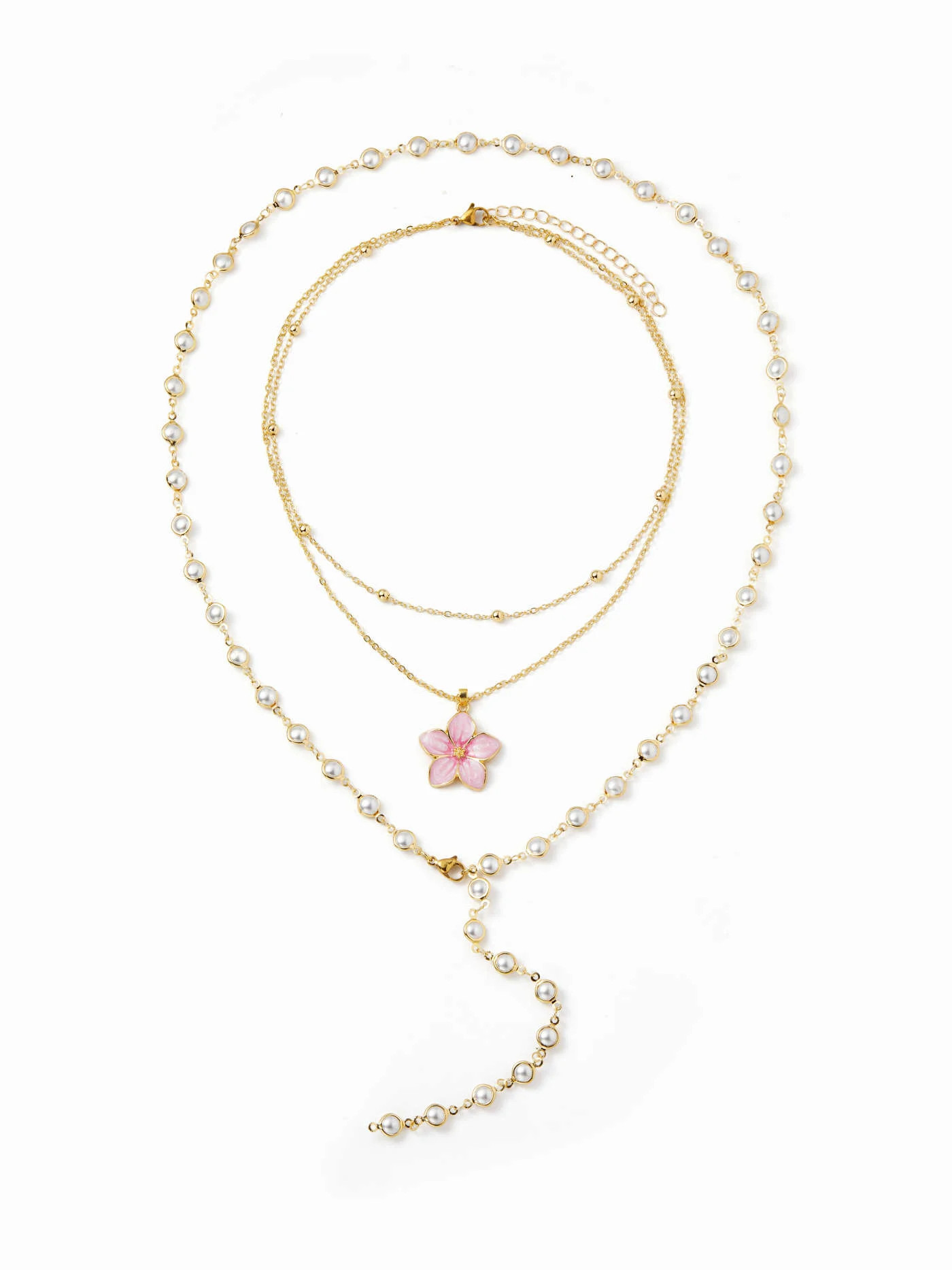 SHELL & STARFISH & FAUX PEARL LAYERED  NECKLACE CHF 9.90 | Cider