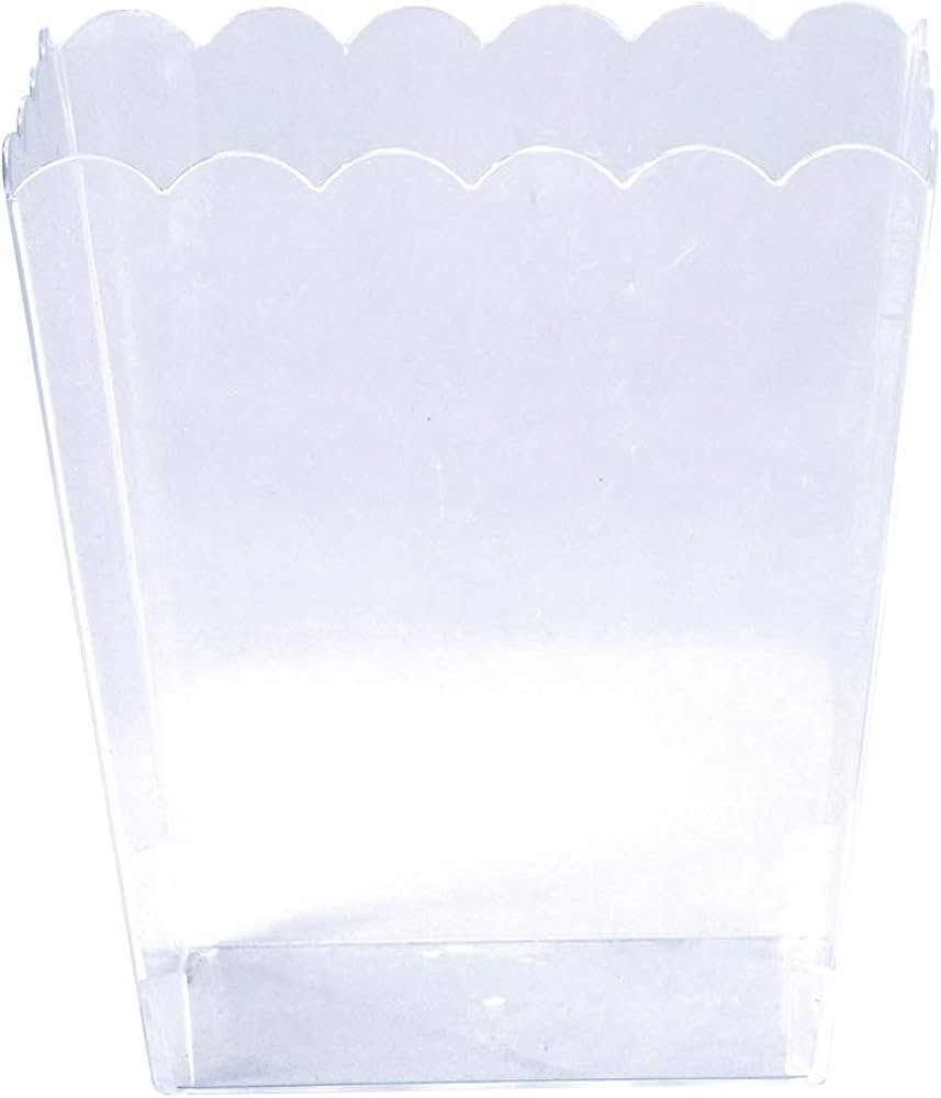 Simply Elegant Plastic Scalloped Container (12-Pack) 6" Reusable Plastic Popcorn Container Open T... | Amazon (US)
