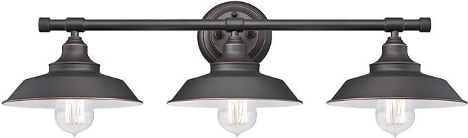 Westinghouse Lighting 6343400 Iron Hill Three-Light Indoor Wall Fixture, Oil Rubbed Bronze Finish... | Amazon (US)