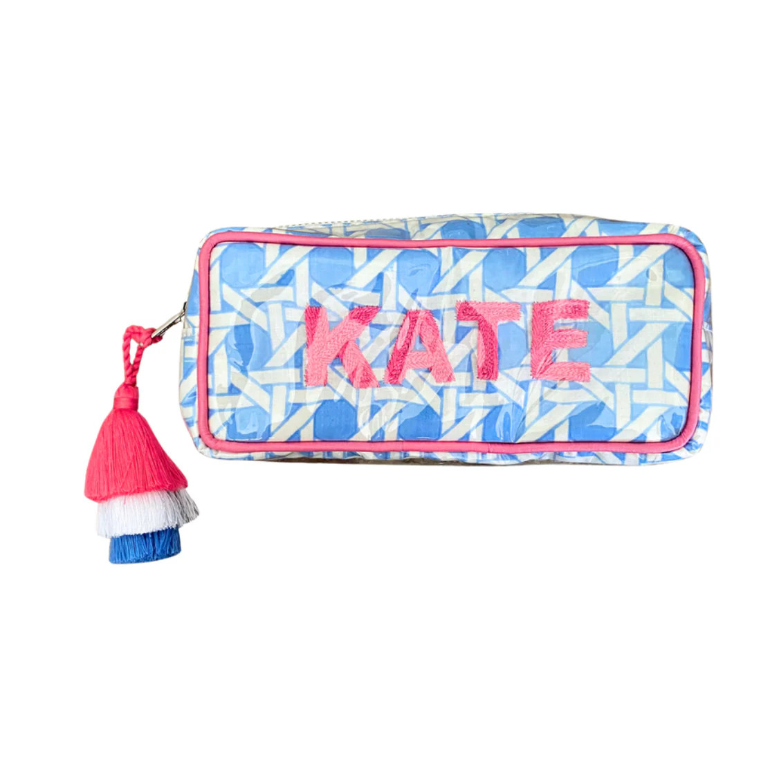 The Mini India Bag - Blue/Pink - Monogrammed | Beth Ladd Collections
