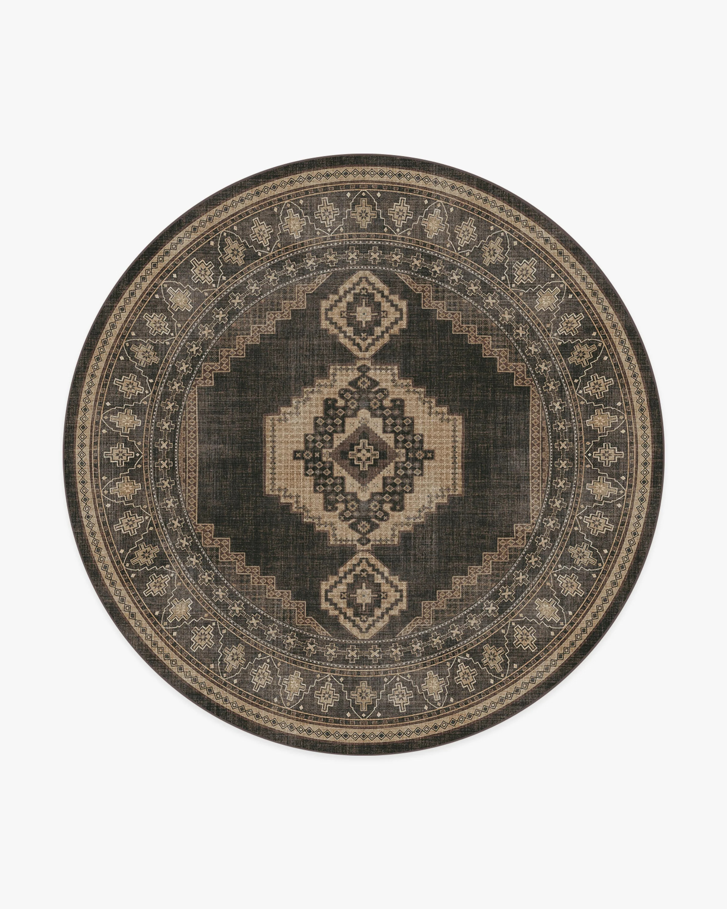 Rayne Charcoal & Tan Rug | Ruggable | Ruggable