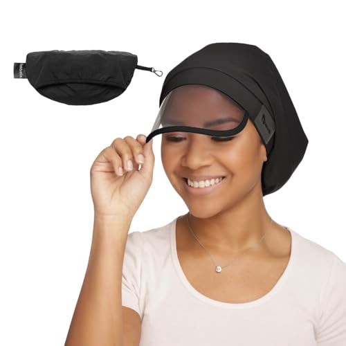 Hairbrella 100% Waterproof Rain Hats for Women, Satin Lined Caps, Full Hair Coverage, Packable Travel Accessory Black | Amazon (US)