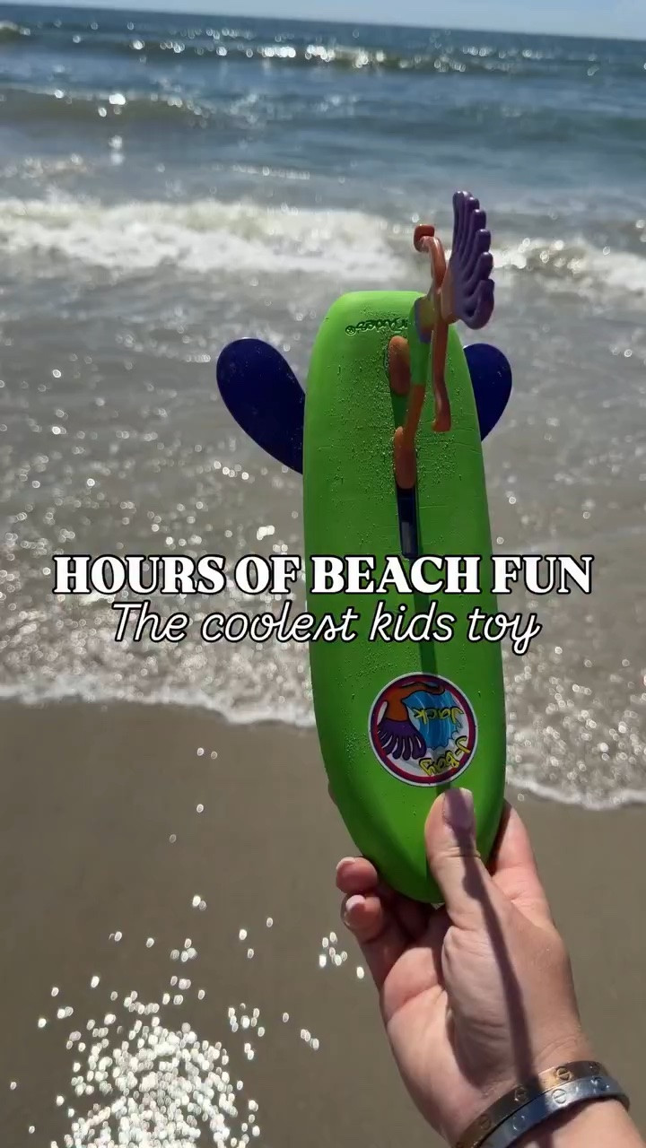 This is the coolest beach toy! No batteries, you just have to throw it and it always rides a wave back. People always stop and ask where we got it 🤣 #beachtrip #vacation #momlife

#LTKSeasonal #LTKTravel #LTKKids