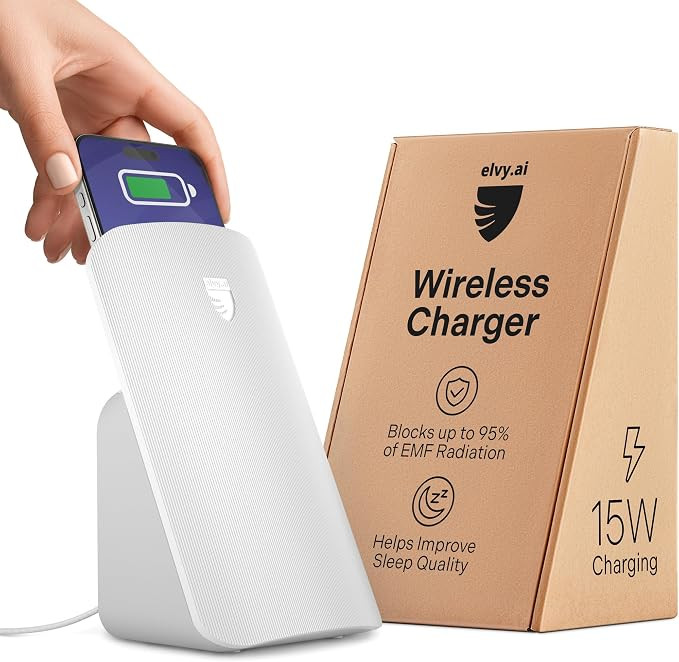 Elvy Fast Qi Wireless Charger for Cell Phones - Designed with EMF Management Technology for Enhan... | Amazon (US)