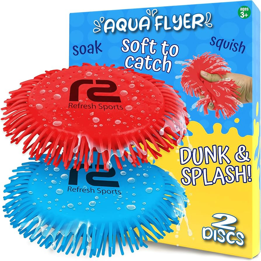 Beach Games Flying Disc Pool Toy: 2 Pack Water Discs for Kids - Soaks The Target On Impact - Best... | Amazon (US)