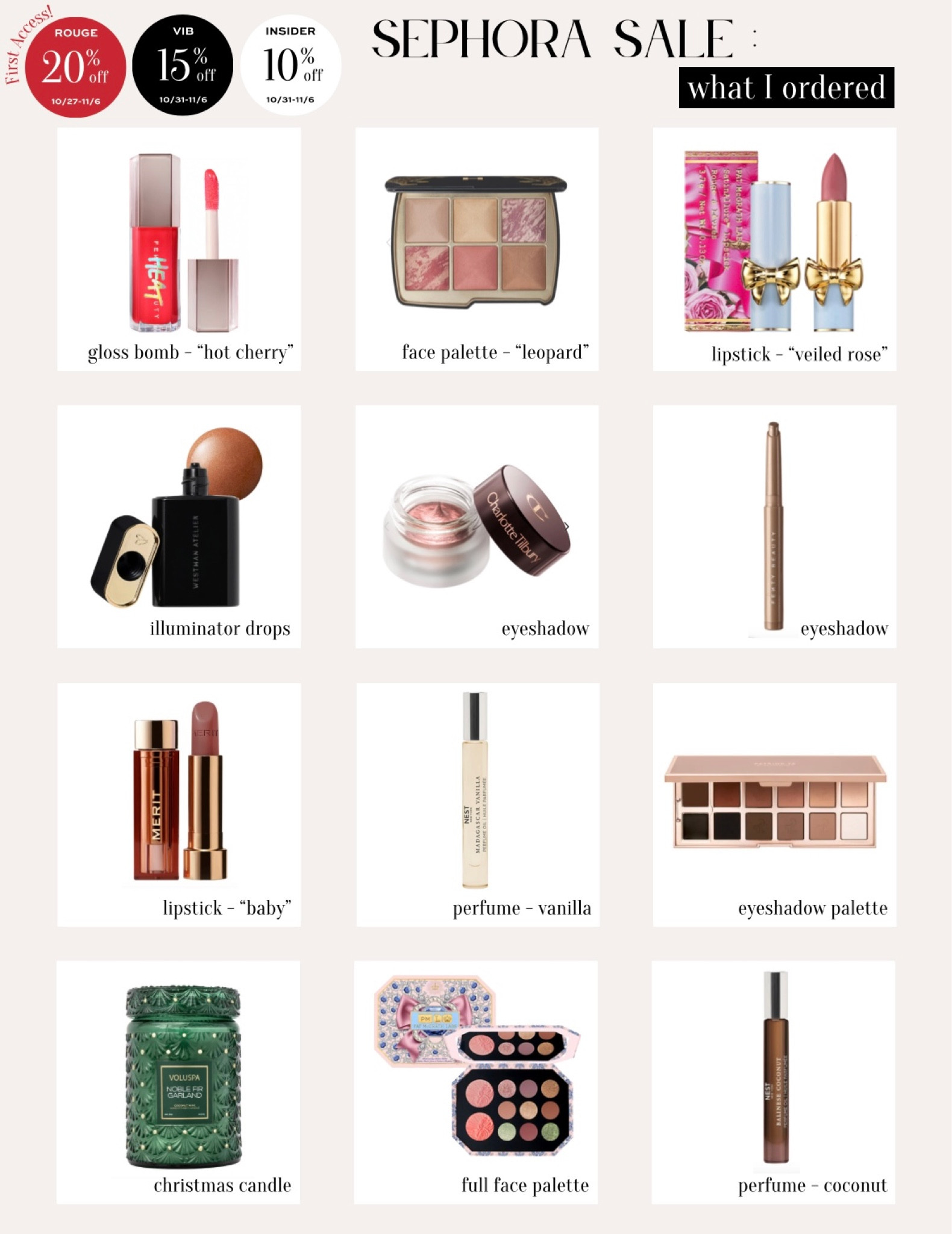 What I ordered from the sephora sale!

Sephora sale must haves, sephora sale favorites, sephora sale, sephora haul, makeup haul, beauty haul, Christmas gift ideas, Christmas gifts, Christmas gifts for her, gifts for her, beauty gifts, viral beauty finds, viral makeup finds, best of makeup, best of beauty, best of sephora, what I ordered, what im shopping, what's in my cart

#LTKHolidaySale #LTKGiftGuide #LTKbeauty