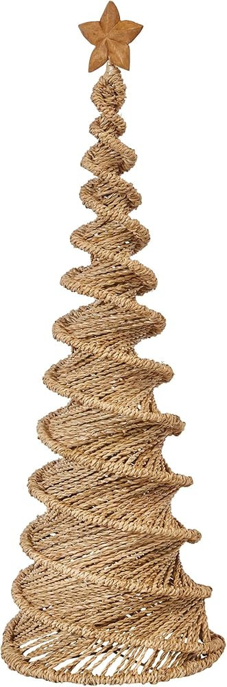 Creative Co-Op 30" Handwoven Bankuan Spiral Cone Tree, Beige | Amazon (US)