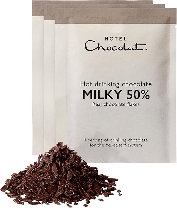 Hotel Chocolat Milky 50% Hot Chocolate Sachets - Luxury Chocolate Flakes - Pack of 20 Single-Serv... | Amazon (UK)