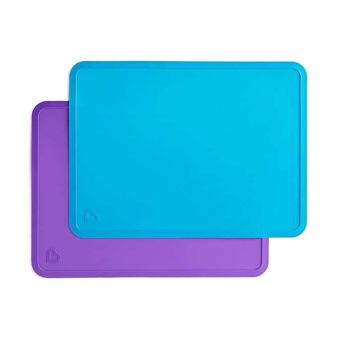Munchkin Silicone Placemats for Kids, 2 Pack, Blue/Purple | Amazon (US)