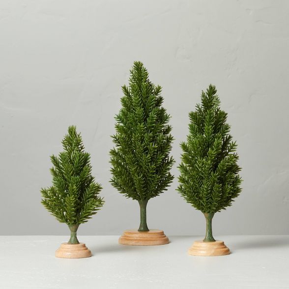 3pc Mini Faux Pine Decorative Tree Set - Hearth &#38; Hand&#8482; with Magnolia | Target
