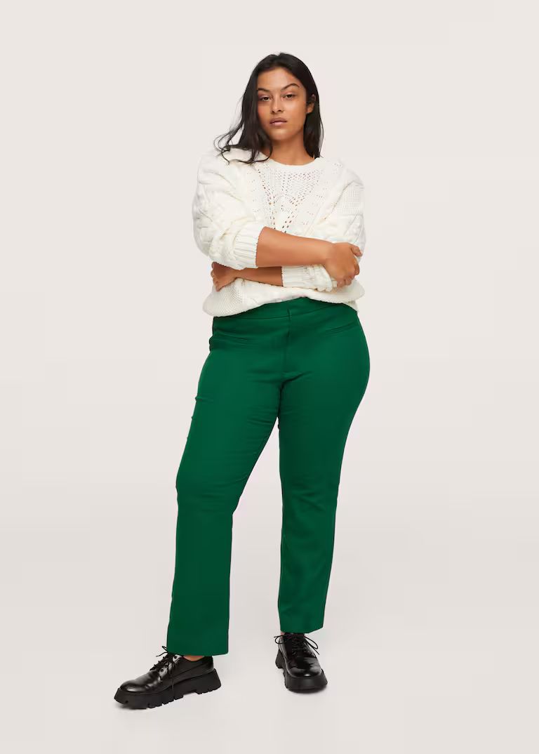 Flare crop pants -  Women | Mango USA | MANGO (US)