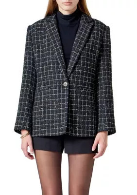 Endless Rose Women's Tweed Single Breasted Blazer | Belk