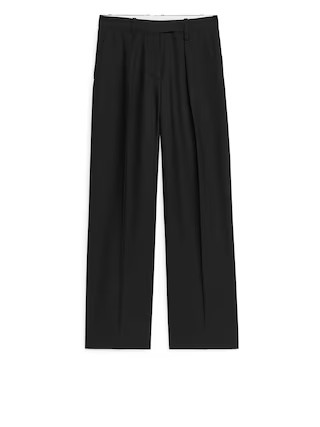 Wool Blend Twill Trousers – Black – Women – ARKET GB | Arket UK