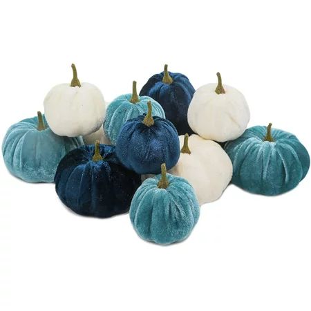 12 Pcs Artificial Pumpkins Orange Velvet Pumpkin Decorations Halloween Mini Pumpkin Decor for Hallow | Walmart (US)