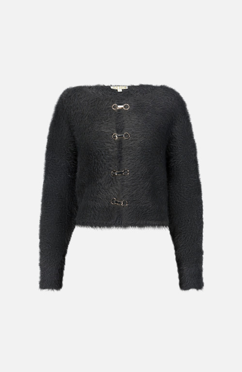 SAEMDI Dropped Shoulder Knit Cardigan in Black at Nordstrom, Size Medium | Nordstrom