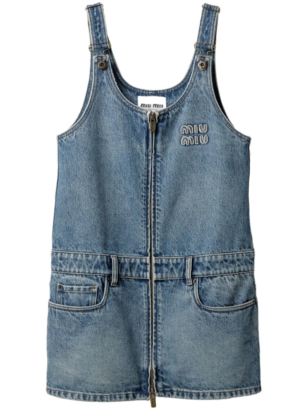 Miu Miu Denim Mini Dress  | Blue | FARFETCH | Farfetch Global
