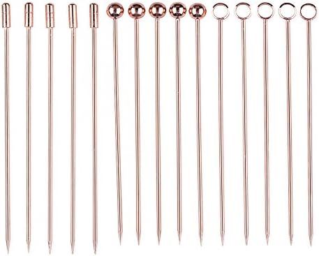 I-MART Stainless Steel Cocktail Picks Martini Picks Set (Pack of 15 - Rose Gold) | Amazon (US)