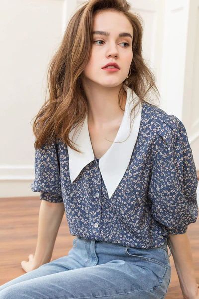Wellesley Floral Collar Blouse | J.ING