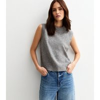Women's Grey Crew Neck Knit Vest New Look | New Look (UK)