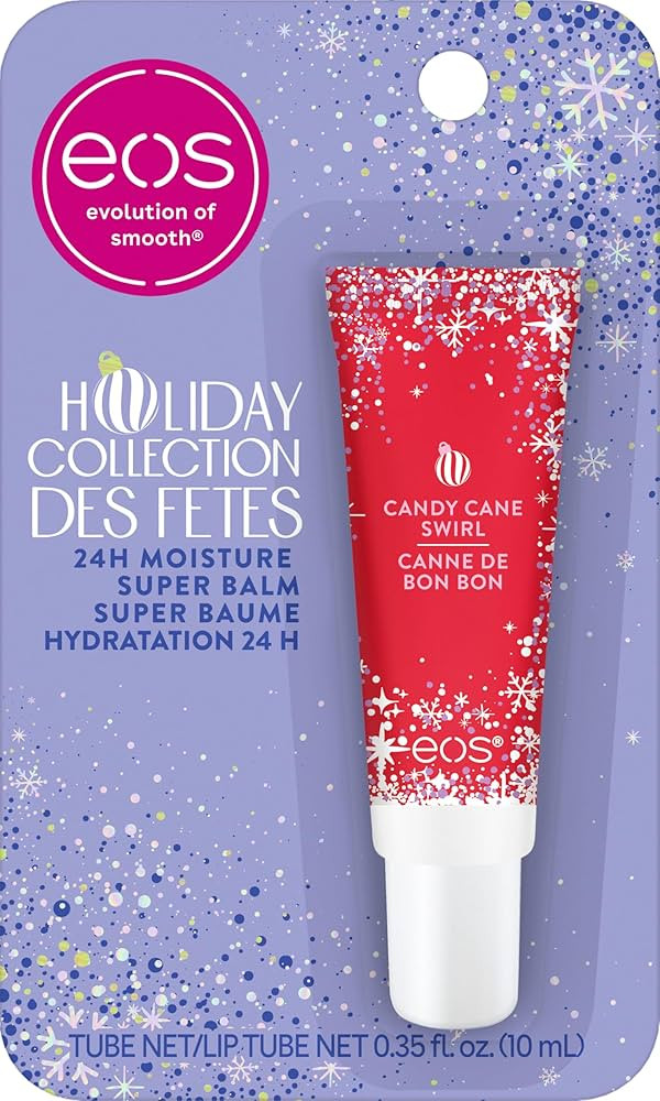 eos Holiday 24H Moisture Super Balm, Candy Cane Swirl, Limited Edition, Stocking Stuffers, Holida... | Amazon (US)